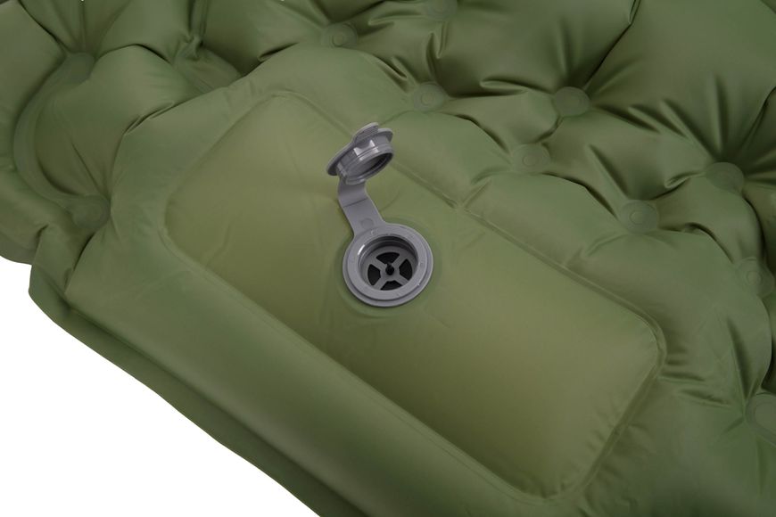 Каремат надувний 2E, з сист накачування, зелений