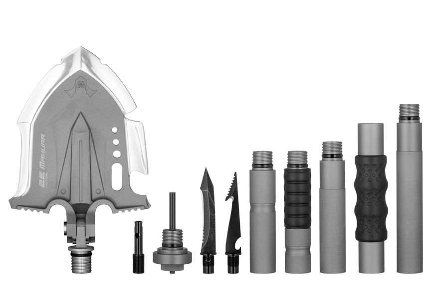 Лопата-мультитул тактична 2E Mahura Steel Gray розбірна, 23в1, з сумкою у комплекті, 107 см макс., 1.5 кг