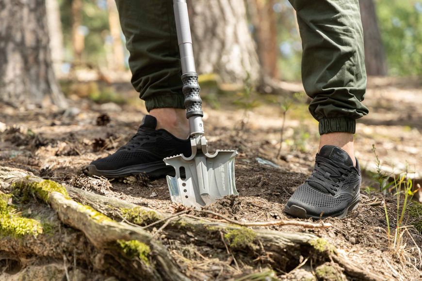 Tactical multitool shovel 2E Mahura Steel Gray collapsible, 23in1, with bag included, 107 cm max.