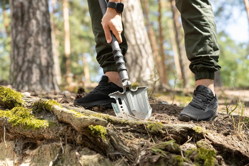 Tactical multitool shovel 2E Mahura Steel Gray collapsible, 23in1, with bag included, 107 cm max.