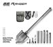 Tactical multitool shovel 2E Ranger Steel Gray collapsible, 22in1, with cover included, 103 cm max.