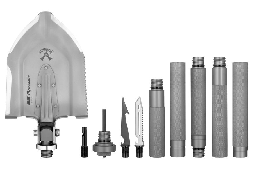 Лопата-мультитул тактична 2E Ranger Steel Gray розбірна, 22в1, з чохлом у комплекті, 103 см макс., 1.6 кг