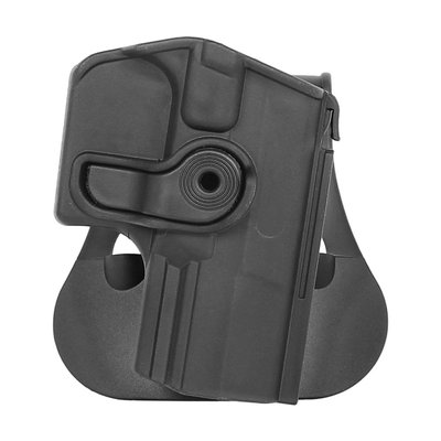 Жорстка полімерна поясна поворотна кобура IMI Defense для Walther P99 під праву руку., Чорний