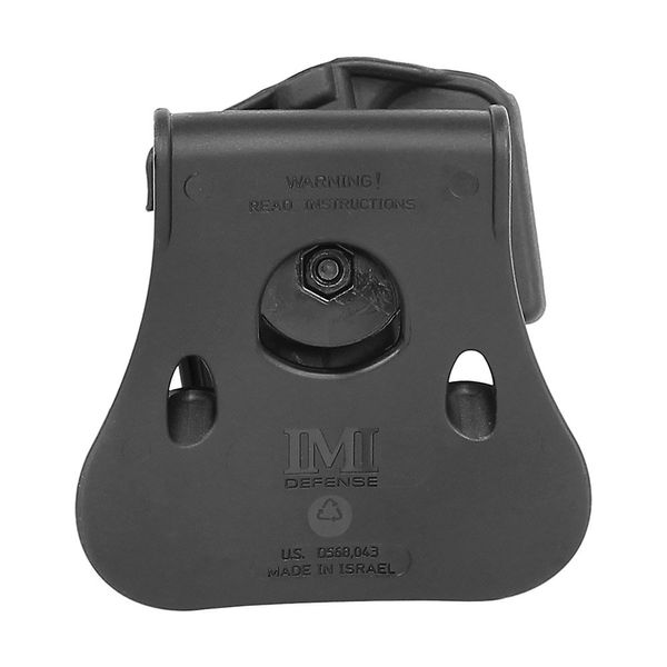 Жорстка полімерна поясна поворотна кобура IMI Defense для Walther P99 під праву руку., Чорний