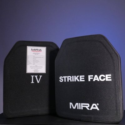 Комплект бронепластин захисту MIRA Strike Face Level 4 (IV) / ДСТУ 6 Чорний (Black)