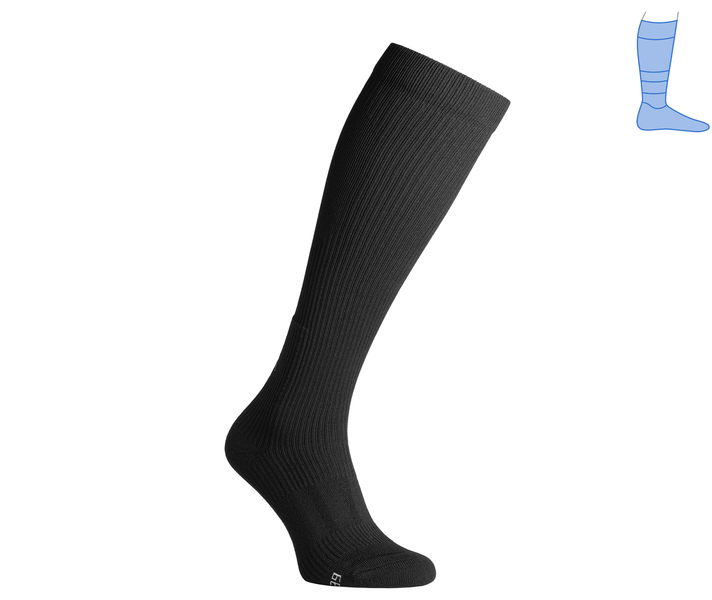 Compression protective knee socks "LongDry" demi-season black S 36-39