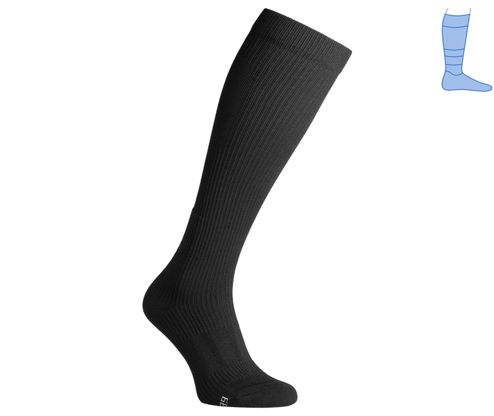 Compression protective knee socks "LongDry" demi-season black S 36-39