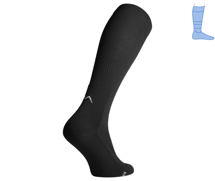 Compression protective knee socks "LongDry" demi-season black S 36-39