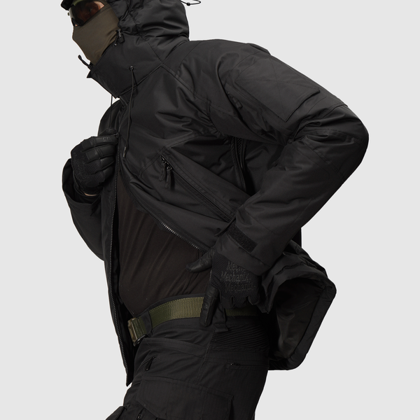 Tactical winter jacket UATAC Basic Black Membrane Climashield Apex S