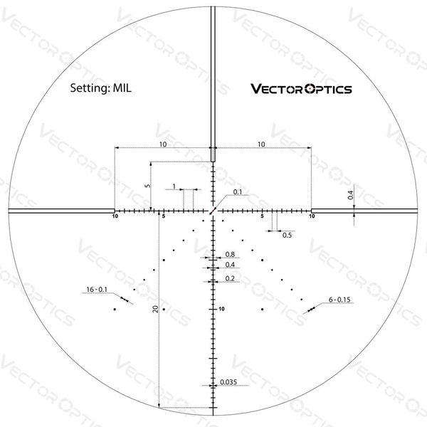 Оптичний приціл Vector Optics -Rifle Scope Veyron 6-24x44 - Illuminated Dot d:30 mm. First Focal Plane.