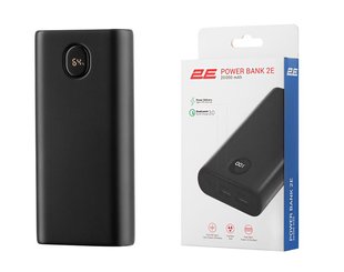 Акумулятор портативний літій-іонний Power bank 2E 20000мА&#183;год, 45Вт, PD, QC, чорний