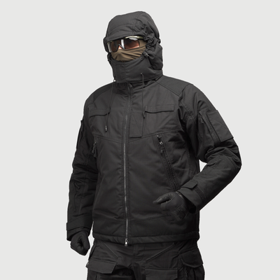 Tactical winter jacket UATAC Black RipStop Climashield Apex M