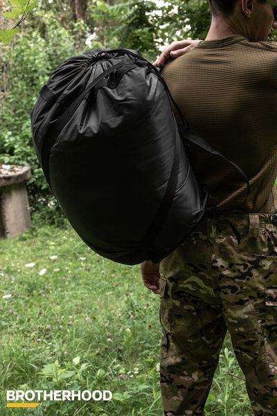 Спальний мішок армійський чорний за стандартом ЗСУ водонепроникний