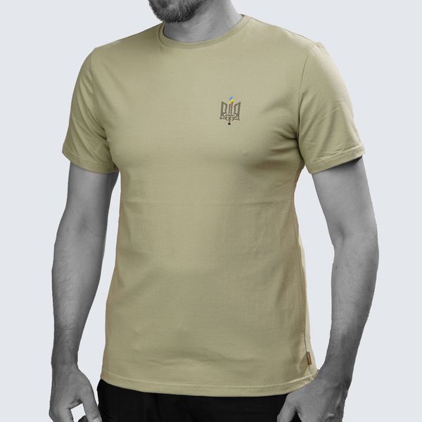 UATAC Summer T-Shirt 95/5 Light Khaki with Trident print | S